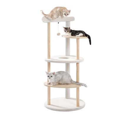 Tamaño personalizado de 51 pulgadas 5 niveles de la Torre del Árbol del Gato Centro de Actividades del Gato con los postes de rascado Beige