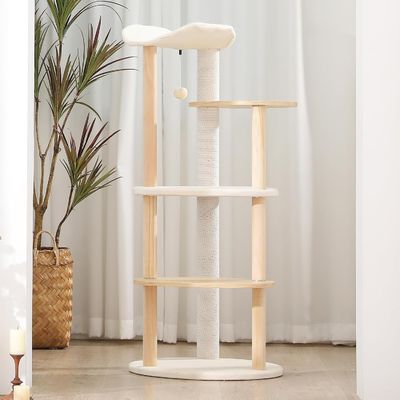 Tamaño personalizado de 51 pulgadas 5 niveles de la Torre del Árbol del Gato Centro de Actividades del Gato con los postes de rascado Beige