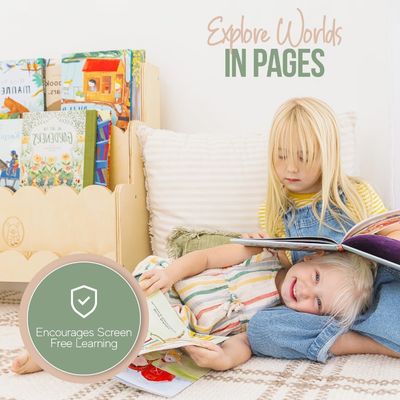 Estante de pared de madera Decoración Estante de libros Montessori de 3 niveles para niños a la altura perfecta