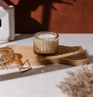 Tablería de exhibición de tablero ondulado de madera de arce decorativa para el estilo moderno de Boho personalizado