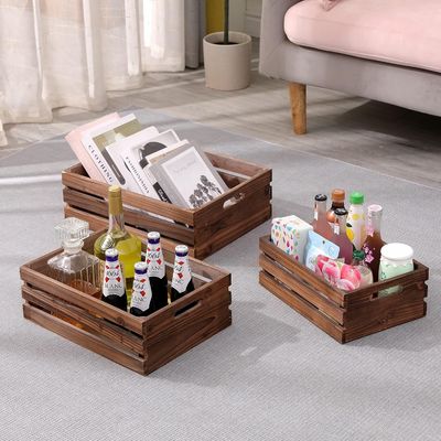 Decoración del hogar Conjunto personalizado de 3 paletas de caja de madera con técnica pintada