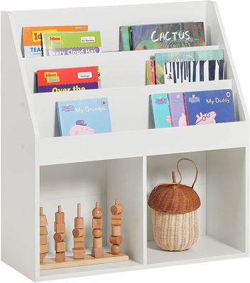 Estante de libros de madera tallada Estante de libros de almacenamiento Display Rack Organizador para niños Niños
