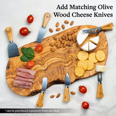 Tabla de corte de madera de olivo ecológica personalizada para cortar y queso 6.2 libras