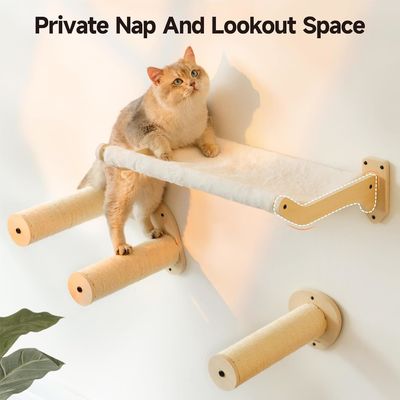 Muebles de pared de madera Cat Estantes con cubierta suave extraíble Camas Muebles de sala de estar