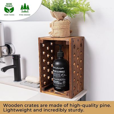 Caja de madera para almacenamiento de libros Logotipo personalizado aceptable para anidación decorativa Cajas de madera