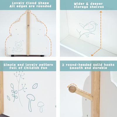 Diseño funcional Estante de libros de madera multifunción para libros infantiles