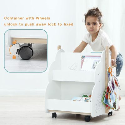 Diseño funcional Estante de libros de madera multifunción para libros infantiles