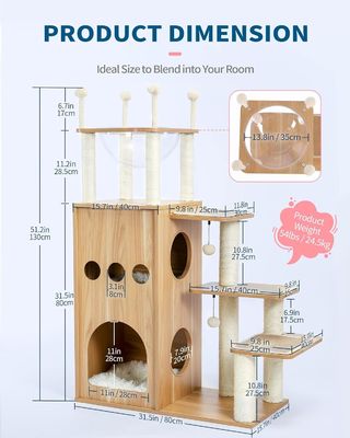 OEM ODM aceptable robusto castillo de Frisco Torre de árboles de gato moderno 51 extra alto condominio de gato