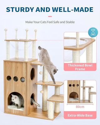 OEM ODM aceptable robusto castillo de Frisco Torre de árboles de gato moderno 51 extra alto condominio de gato