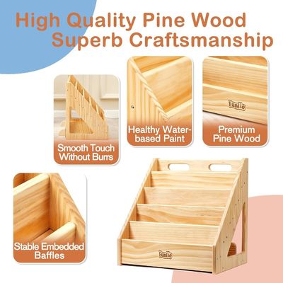 Salón de estar frente a los niños Estante de libros para niños pequeños de 1 a 5 años Manija y tamaño personalizado