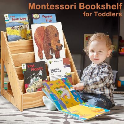 Salón de estar frente a los niños Estante de libros para niños pequeños de 1 a 5 años Manija y tamaño personalizado