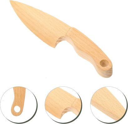 Logotipo personalizado Cuchillos de madera para fingir jugar alimentos juguete herramientas de aprendizaje tamaño personalizado