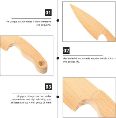 Logotipo personalizado Cuchillos de madera para fingir jugar alimentos juguete herramientas de aprendizaje tamaño personalizado