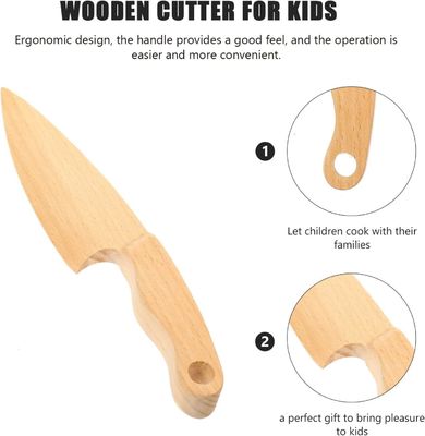 Logotipo personalizado Cuchillos de madera para fingir jugar alimentos juguete herramientas de aprendizaje tamaño personalizado