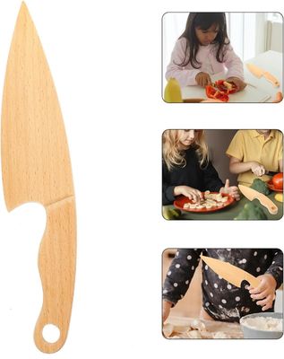 Logotipo personalizado Cuchillos de madera para fingir jugar alimentos juguete herramientas de aprendizaje tamaño personalizado