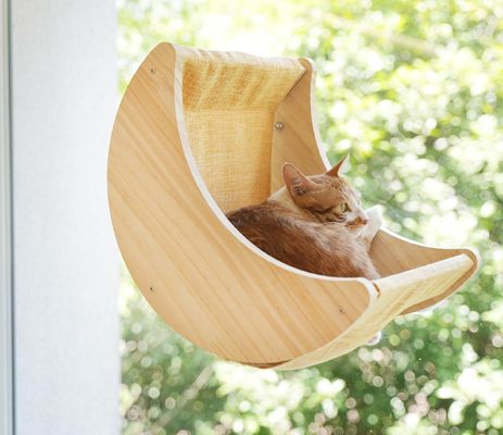 ISO9001 2008 Certificado FSCI BSCI Repisas de cama de hamaca para gatos montadas con cápsulas de succión fuertes