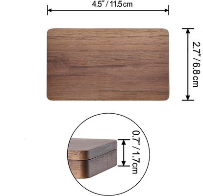 Cuadro de tarjetas de madera de nuez negra con cierre magnético