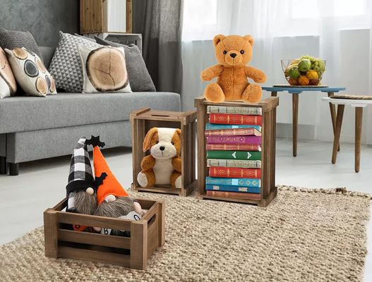 Decoración del hogar Cajas de madera con mango en color gris marrón o color personalizado