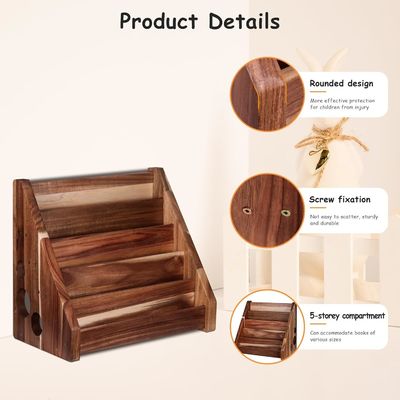 Diseño funcional Montessori Estante de exhibición Estante de libros de madera tallada para el aula de niños