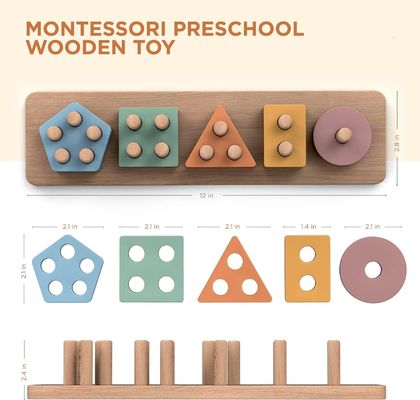 Muebles para el hogar Sortador de forma de madera y colour stacker regalo perfecto para niños preescolares