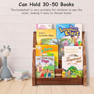 Diseño funcional Montessori Estante de exhibición Estante de libros de madera tallada para el aula de niños