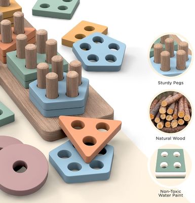 Muebles para el hogar Sortador de forma de madera y colour stacker regalo perfecto para niños preescolares