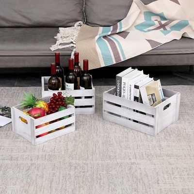 Decoración del hogar Cajas de madera con mango en color gris marrón o color personalizado