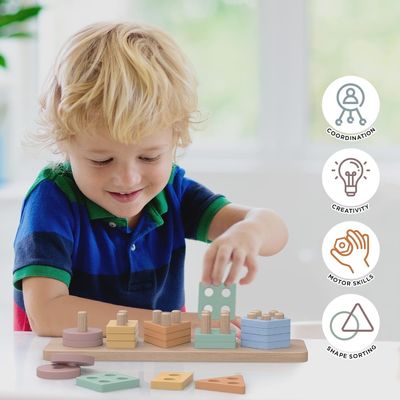 Muebles para el hogar Sortador de forma de madera y colour stacker regalo perfecto para niños preescolares