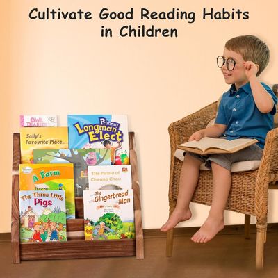 Diseño funcional Montessori Estante de exhibición Estante de libros de madera tallada para el aula de niños