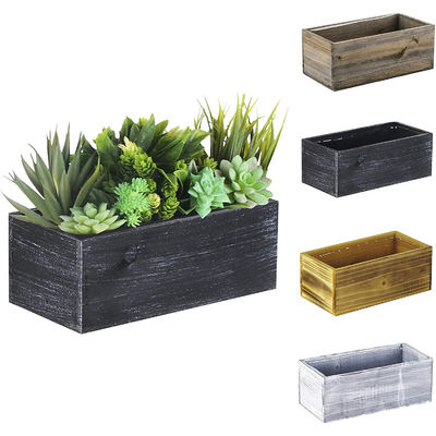 Tipo de madera personalizada Caja de plantación de madera al aire libre de color blanco natural en múltiples opciones de color