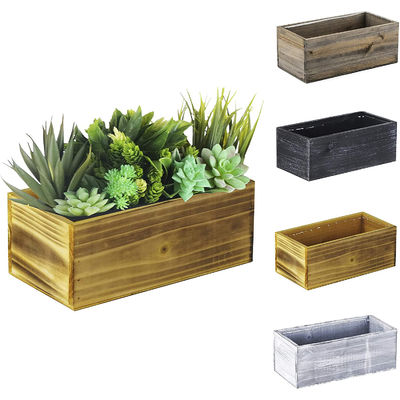 Tipo de madera personalizada Caja de plantación de madera al aire libre de color blanco natural en múltiples opciones de color