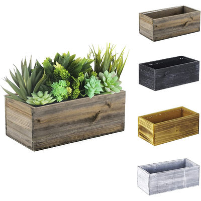 Tipo de madera personalizada Caja de plantación de madera al aire libre de color blanco natural en múltiples opciones de color
