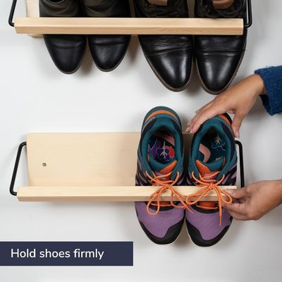 Solución de almacenamiento de zapatos de madera moderna y pequeña para zapatos en la cocina
