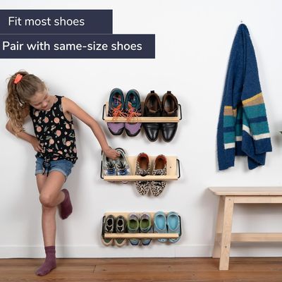 Solución de almacenamiento de zapatos de madera moderna y pequeña para zapatos en la cocina