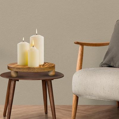 Caja de madera 2 paquetes de madera Riser planta taburete mostrador bastidor redondo maceta flor pedestal retro planta