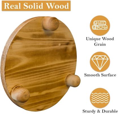 Caja de madera 2 paquetes de madera Riser planta taburete mostrador bastidor redondo maceta flor pedestal retro planta