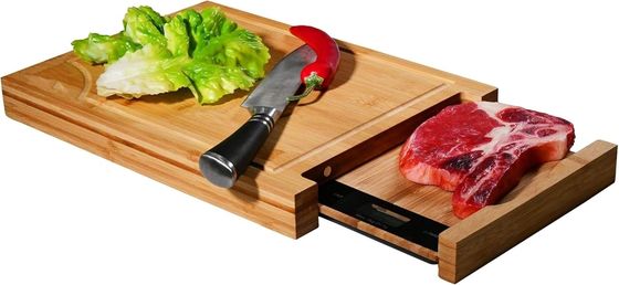 Taula de corte de bambú profesional de tamaño personalizado con bloques de corte de escala y cuadrado