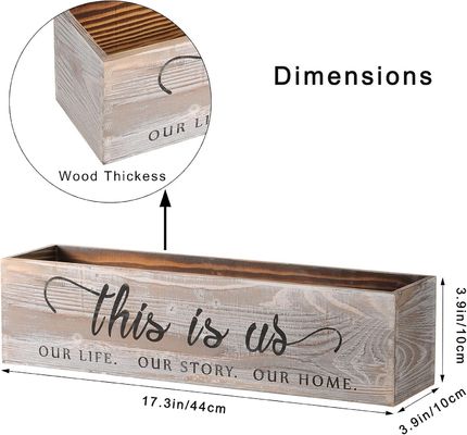 Caja de plantación rectangular de madera para piezas centrales rústicas Logotipo personalizado aceptable