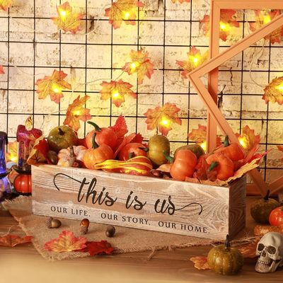 Caja de plantación rectangular de madera para piezas centrales rústicas Logotipo personalizado aceptable