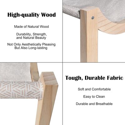 Hamaca de gato de madera elevada para hogares interiores y exteriores