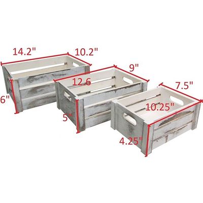 Conjunto de 3 cajas de madera con mangueras de cuerda