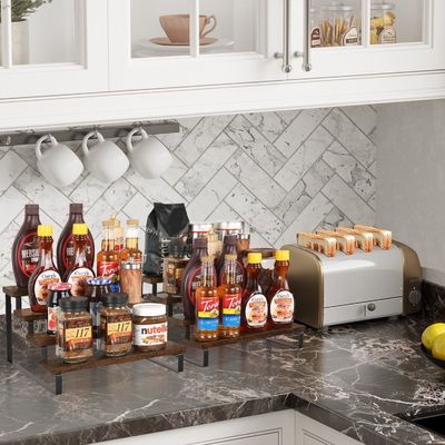 Organizador de estantes de ropa de madera para uso doméstico para exhibición rústica