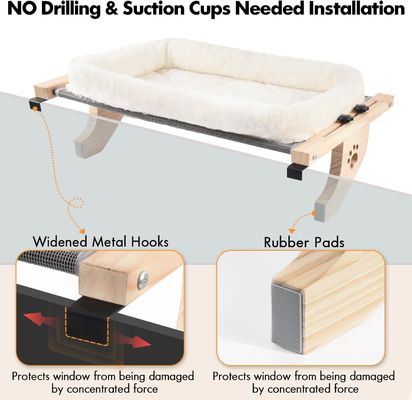 Tamaño personalizado fácil de ajustar Sillón de ventana Madera cama de gato Ventana hamaca para sala de estar