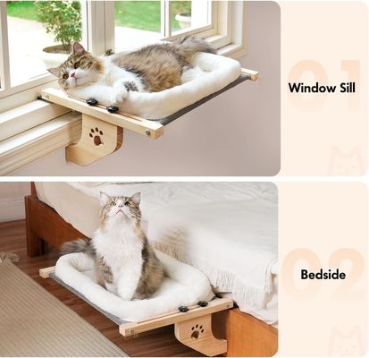 Tamaño personalizado fácil de ajustar Sillón de ventana Madera cama de gato Ventana hamaca para sala de estar