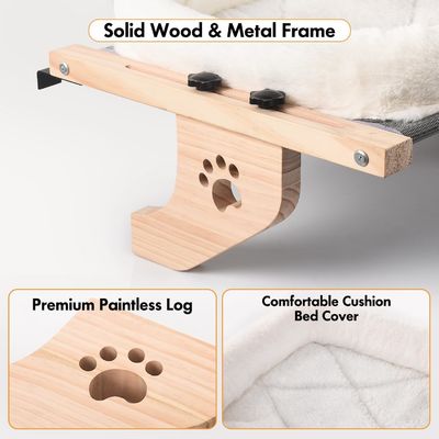 Tamaño personalizado fácil de ajustar Sillón de ventana Madera cama de gato Ventana hamaca para sala de estar