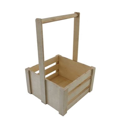 Cestas de almacenamiento de pino de madera antigua personalizadas para la organización portátil de frutas