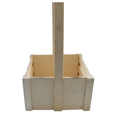 Cestas de almacenamiento de pino de madera antigua personalizadas para la organización portátil de frutas