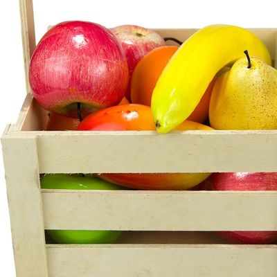 Cestas de almacenamiento de pino de madera antigua personalizadas para la organización portátil de frutas