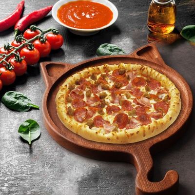 7'8'10' Irregular Plato de exhibición de gato de madera redonda hecha a mano Plato de pizza de madera sólida