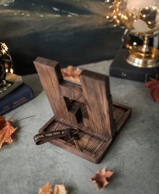 Estand de teléfono de madera para regalos personalizados de aniversario estilo rústico Estación de acoplamiento de madera